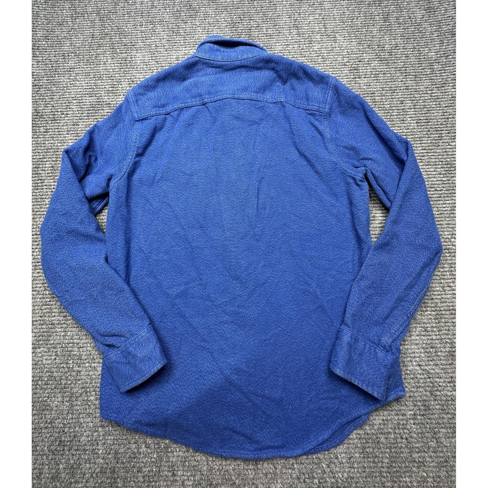 Abercrombie & Fitch Shirt Mens Medium‎ Blue Herringbone Flannel Button Down - Picture 7 of 8